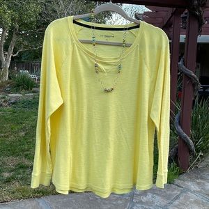 🌺 LIZ CLAIBORNE WEEKEND; Pretty Lemon Yellow 100% Cotton Pullover in Misses XL!